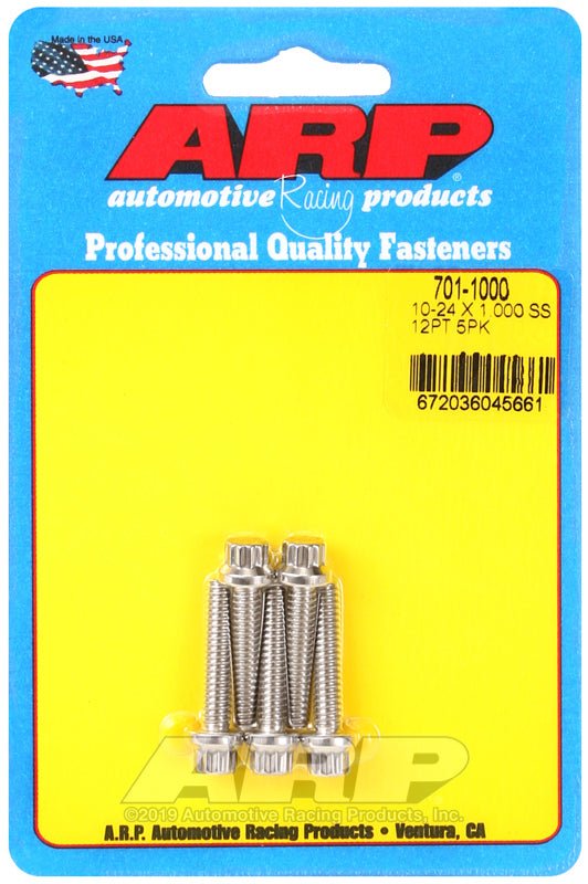 ARP 10 - 24 RH Thread x 1.000in UHL 12pt Stainless 300 (5/pkg) - BattleBorn SpeedShop