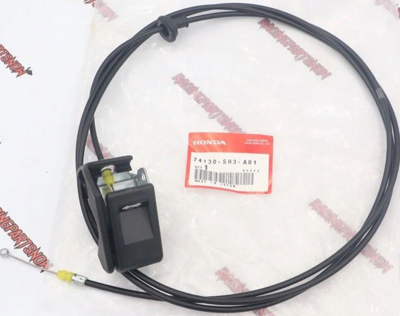 NEW OEM HONDA CIVIC CRX HOOD LATCH HANDLE CABLE FACTORY STOCK PULL TRIM COMPLETE