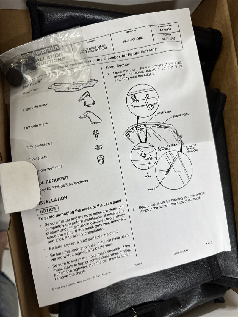 Honda Nose Mask (Half) 1994-1997 Honda Accord 08P35-SV4-100F
