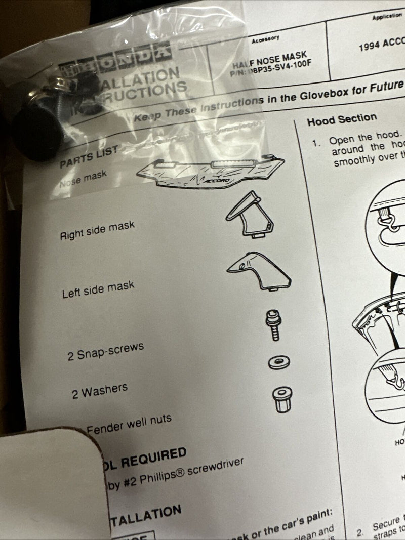 Honda Nose Mask (Half) 1994-1997 Honda Accord 08P35-SV4-100F