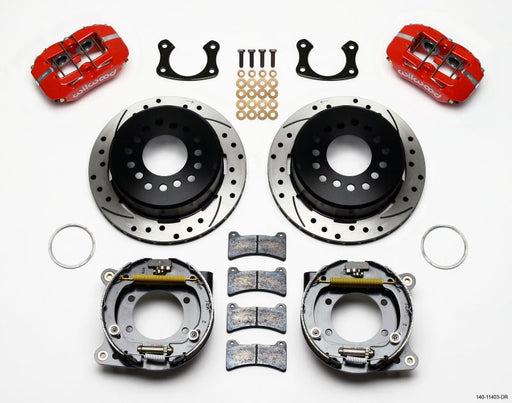 Wilwood Dynapro Low-Profile 11.00in P-Brake Kit Drill-Red Small Ford 2.50in Offset - BattleBorn SpeedShop