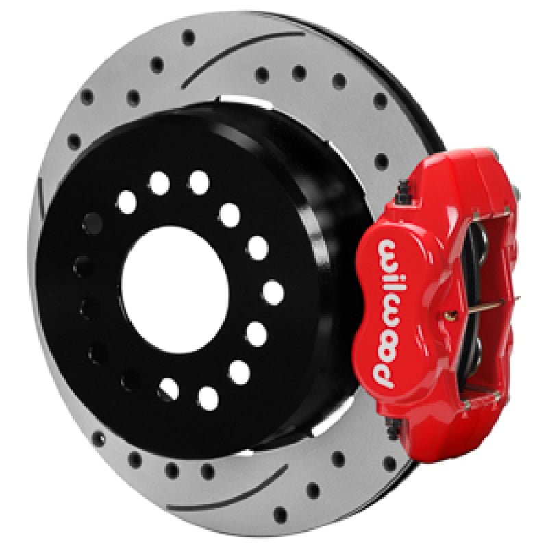 Wilwood Chevy Monte Carlo Forged 4 Piston DynaPro Red Caliper HP32 VV D&S Rotor - 12.19x0.81 - BattleBorn SpeedShop