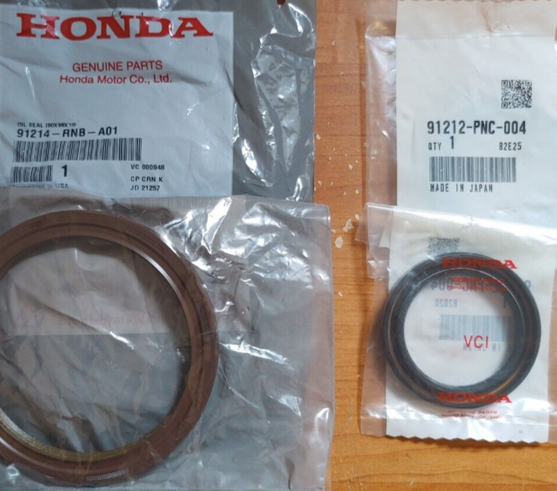 GENUINE OEM HONDA ACURA FRONT REAR OIL PUMP MAIN CRANKSHAFT SEAL SET RSX TSX NEW