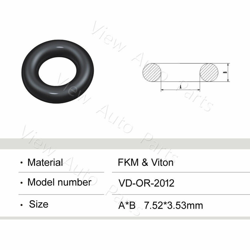 50 PCS Viton O-ring for ASNU08C Fuel Injector Repair Kit 7.52 x 3.53 mm