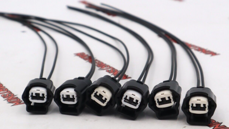6 Fuel Injector connectors pigtail For 300zx 240sx 200zx Silvia RB25DET SR20DET