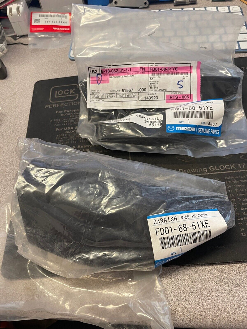 93-95 MAZDA RX-7 FD3S Genuine Left & Right Inner Sail Garnish Door Trim Cover