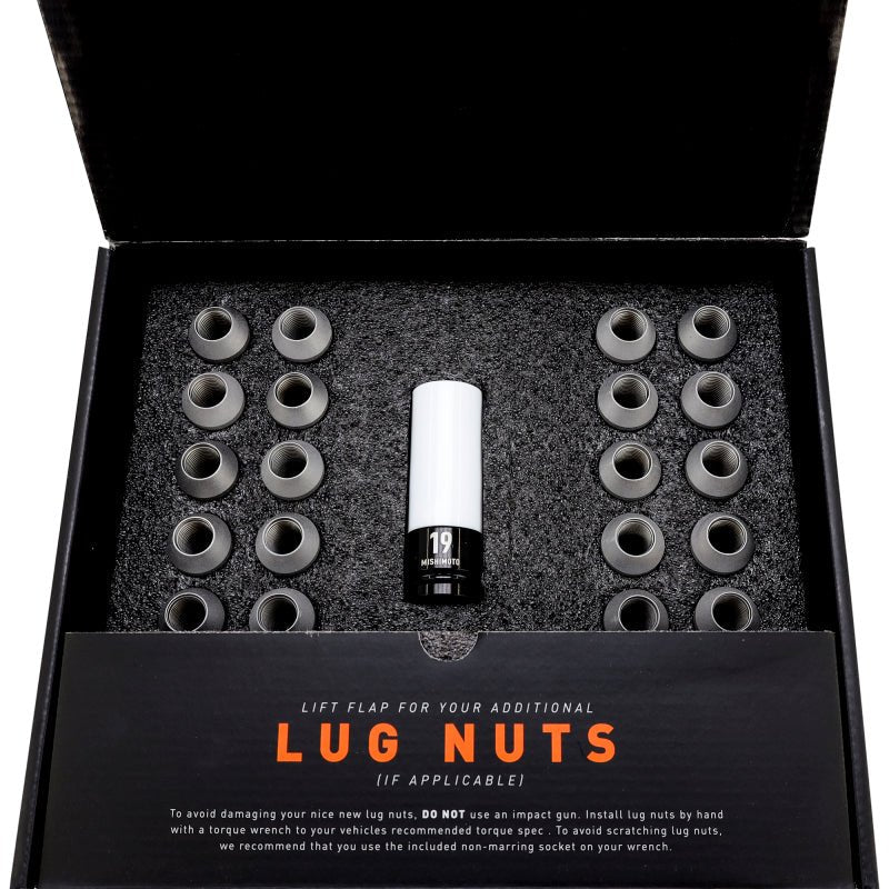 Mishimoto Steel Locking Lug Nuts M14x1.5 24pc Set Silver - BattleBorn SpeedShop