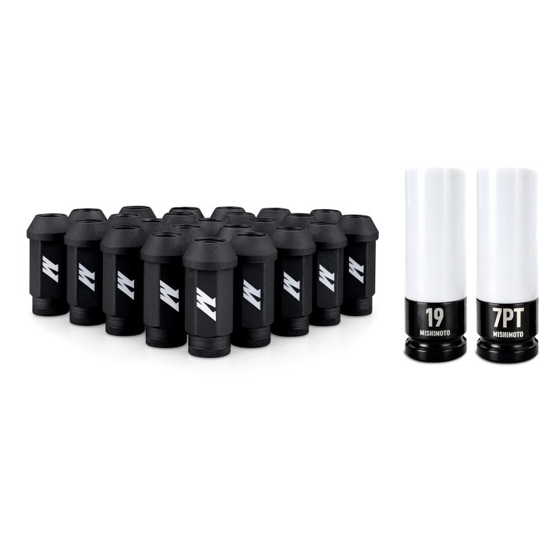 Mishimoto Steel Locking Lug Nuts M14x1.5 24pc Set Black - BattleBorn SpeedShop
