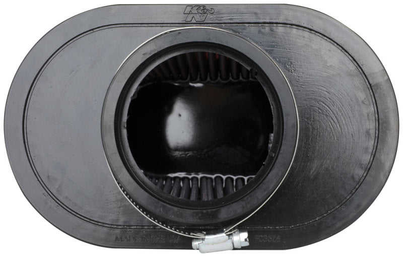 K&N Universal Clamp - On Air Filter 3.5in Flg ID x 8.5x5.25in B OD x 6.25x4in T OD x 5.5in H - BattleBorn SpeedShop