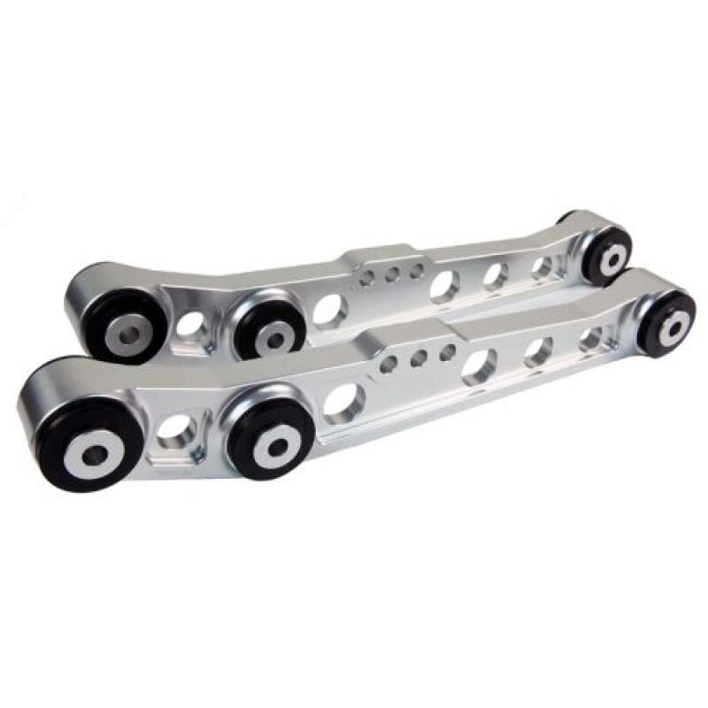 BLOX Racing V2 Billet Rear Lower Control Arms Poly Bushings 96 - 00 Honda Civic - Raw - BattleBorn SpeedShop