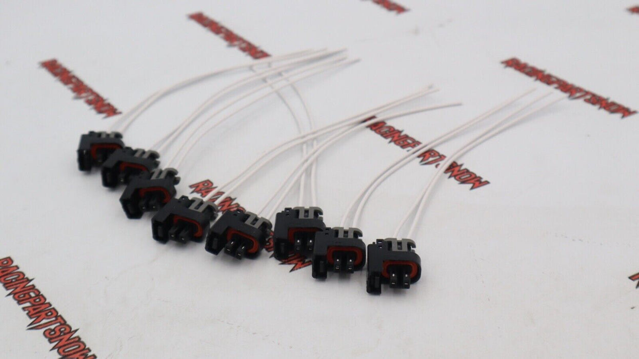 Delphi Mini Fuel Injector Connectors Plugs Clips Pigtails Harness QTY-8 Multec