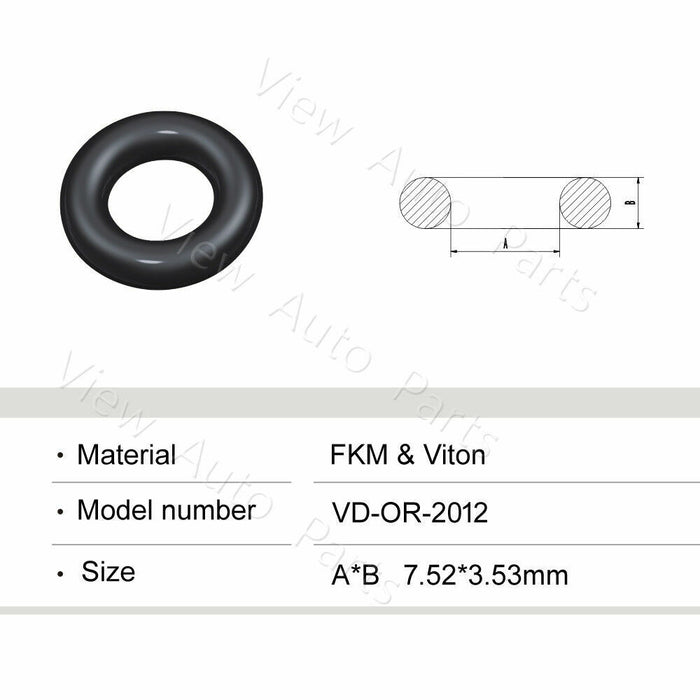 50 PCS Viton O-ring for ASNU08C Fuel Injector Repair Kit 7.52 x 3.53 mm
